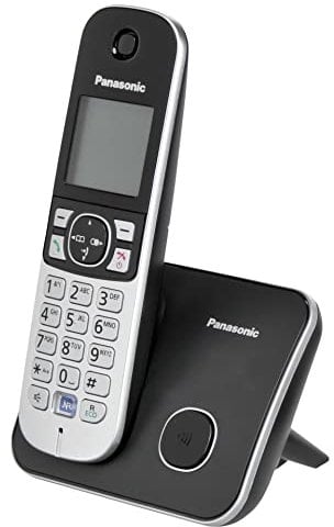 Panasonic KX-TG6811GB DECT Schnurlostelefon (strahlungsarm, Eco-Modus GAP Telefon, ohne Anrufbeantworter, Festnetz, Anrufsperre) schwarz