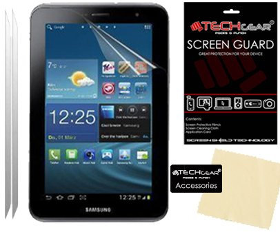 TECHGEAR [Pack of 2] Anti Glare Screen Protectors for Samsung Galaxy Tab 2 7.0 P3100 with Wifi & P3110 (7 inch) - Matte Lcd Screen Protector Covers With Cleaning Cloth & Application Card