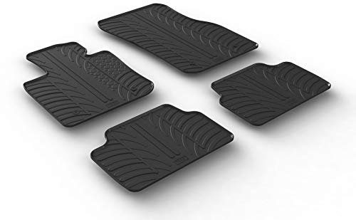 Satz Gummimatten kompatibel mit Mini F55 5-türer 2014- (T Profil 4-teilig + Montage-clips), Schwarz