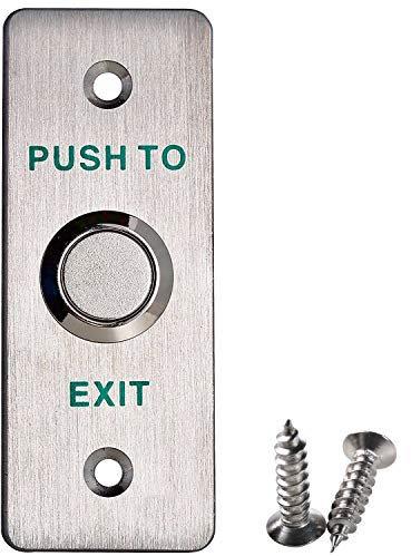 UHPPOTE Stainless Steel Panel Push to Exit Button for Access Control Hollow Door