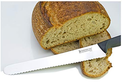 Dolomiten Inox Pastry Knife Stainless Steel, Black, 10-Inch Wavy Edge Serrated Knife