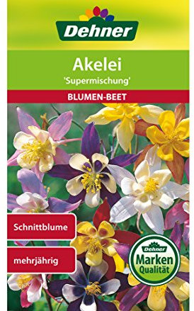 Dehner Blumen-Saatgut, Akelei Supermischung, 5er Pack (5 x 0.7 g)