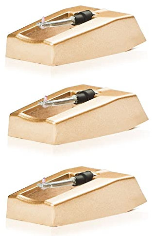 Record Player Needle W/ Diamond Tip - 3-pack - Treat Your Ears to Superior Sound Quality - Protect Your Timeless Records - 1000 Hour Life Span Saves You Money - Turntable Needle Installs in Seconds
