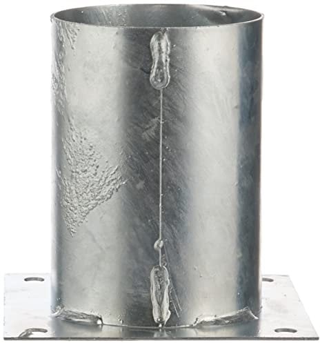 Alberts 211707 Anclaje sobre base, Para postes de madera cuadrados y redondos, Galvanizado en caliente, Ø101 mm