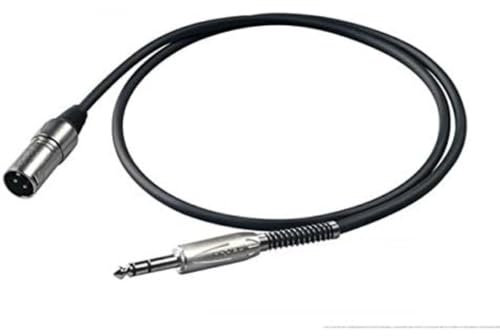 Proel BULK230LU2 - Cavo audio professionale bilanciato con connessioni Jack Stereo 6.3 mm a Cannon XLR 3P Maschio (2mt)