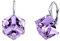 SILVEGO Orecchini cubo viola cristallo Swarovski® argento Sterling 925