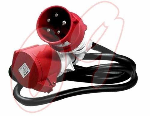 PROLUNGA TRIFASE INDUSTRIALE CAVO 2,20 METRI SPINA A 5 + PRESA 32 AMPERE