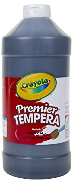 Crayola Premier Tempera Paint - Black (32oz), Paint for Kids, Arts & Crafts Supplies for Classrooms, Nontoxic, Ages 3+