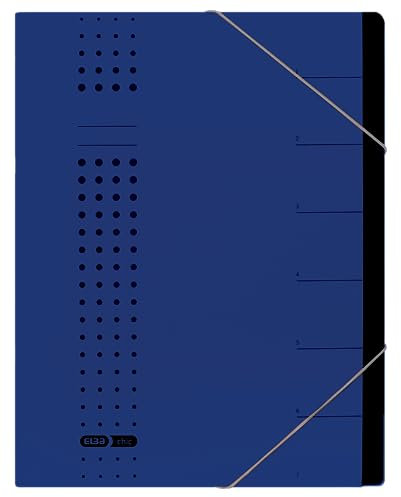 Elba Ordnungsmappe chic A4 aus Karton, 7 Fächer, dunkelblau
