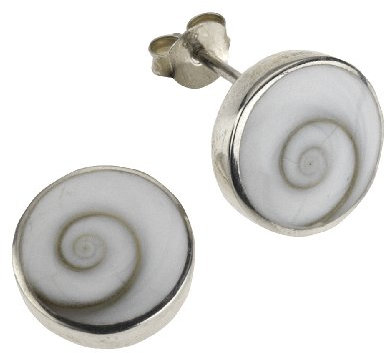 Zeeme Pearls Damen Ohrringe 925/- Sterling Silber 1,5cm Glänzend Muschel weiß 342220049