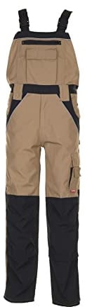 Planam 2524056 Plaline Latzhose, Sand/Schwarz, Größe 56