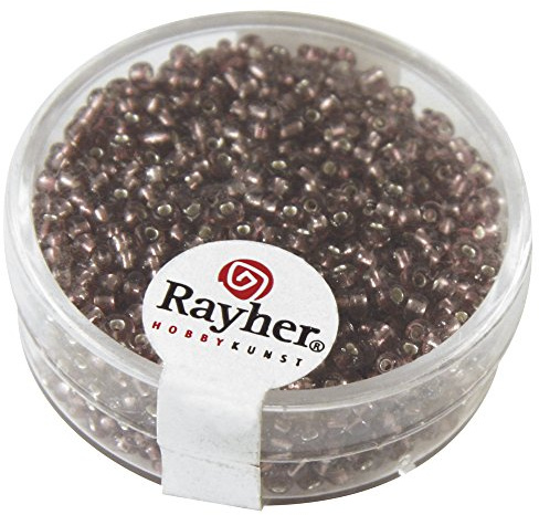 Rayher 1406439 Rocailles, 2 mm ø, mit Silbereinzug, lila