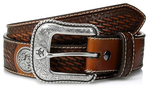 ARIAT Herren Basket Stamp Circle Concho Gürtel, Braun, 42