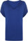 WearAll Women's New Plus Size Womens Short Turn Up Sleeve Baggy Plain Top Ladies V-Neck T-Shirt - Royal Blue - 20-22