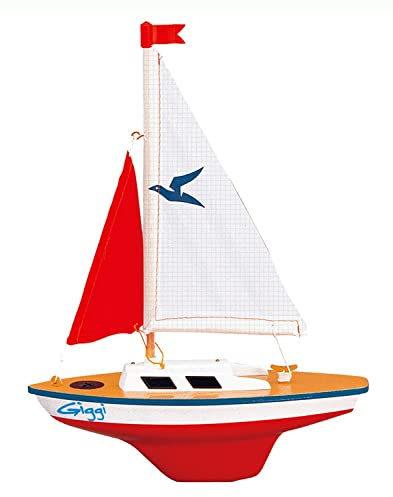 Paul Günther 1802 - Segelboot Giggi, kleine Segeljolle zum Spielen, ca. 24 x 32 cm groß, hochwertig gefertigt und segelfertig montiert, für Kinder ab 3 Jahren