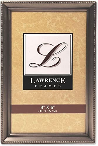 Lawrence Frames 11546 Bilderrahmen, antikes Zinn, 10 x 15 cm, Perlenbordüre