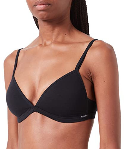Skiny Femme Skiny Damen Triangel Gepaddet Cotton Essentials Soutien gorge sans armatures, Noir, 90A EU