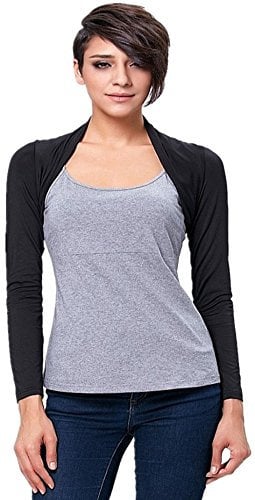 YEESAM Bolero Shrugs for Women Long Sleeve Arm Sleeves Hijab Accessories One Size (black)