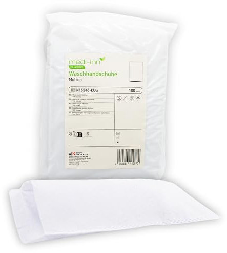 Jetable Gants de Toilette Einmalwaschlappen (Lingettes et Serviettes Jetables) Molton de Medi-Inn - 100 Stück