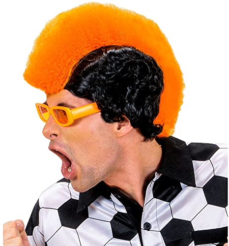 Widmann P0710 - Perücke Fan, orange, Holland Fan, Irokesenschnitt, Sportfan, Weltmeisterschaft, Mottoparty, Karneval