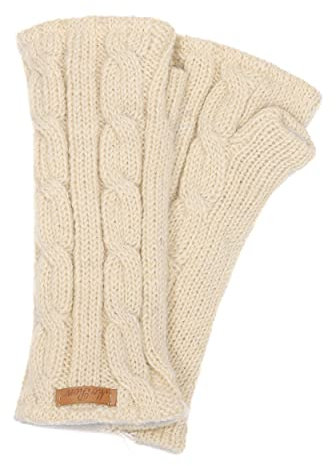 McRon Damen Gestrickte Pulswärmer Emily Creme 21