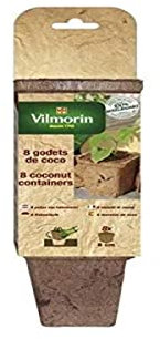 Vilmorin - 8 Godets en Fibre de Coco Carrés - 8 cm - pour Semis