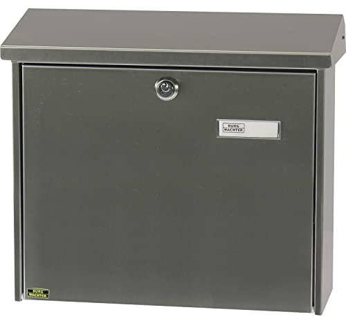 Burg-Wächter Postkasten rostfrei Comfort 913, Briefkasten Edelstahl matt