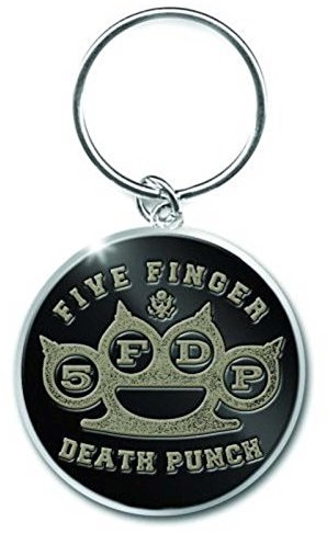 Five Finger Death Punch Keyring Keychain Brass Knuckle logo Official metal Taglia unica