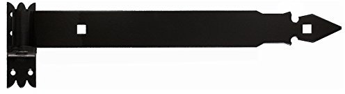 Charnière de porte - 400 x 45 x 4 mm - Avec gond de 14 mm - Noir