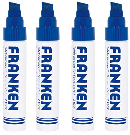 FRANKEN Board-Marker, nachfüllbar, 4-12 mm Keilspitze, 4 Stück, blau, Z1910 03