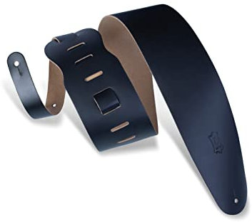 Levy's Leathers Ledergurt für Bassgitarren | 6,4 cm breit | Schwarz | (M4-BLK)