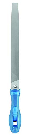 PFERD Werkstattfeile Flachspitz, 250mm, rechteckige, spitz zulaufende Feile, Kreuzhieb H3 auf vier Seiten, inkl. Ergonomie-Feilenheft, 11216258 – für die Feinbearbeitung und zum Schlichten geeignet