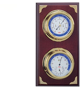 Nautical weather station, barometer and weather station, with barometer and thermos-hygrometer 39 cm, indoor outdoor weather station.