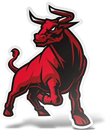 ERREINGE - Adesivo 12 cm TORO - Sticker PVC | Decal compatibile per Auto, Moto, Scooter, Casco, Laptop, Camper, Cofano, Bici