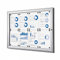 net-xpress Schaukasten 8x A4, B1 Norm Brandschutz, schwer entflammbar, Silber, Modern