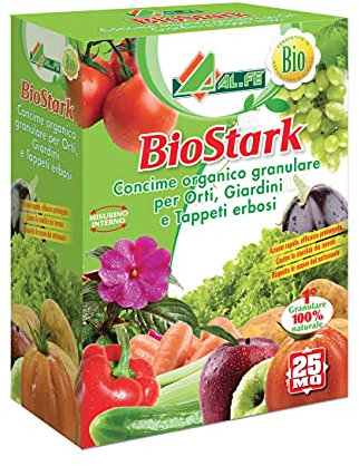 AL.FE BIOSTARK Concime Biologico in granuli per orto e Piante da Balcone. Azione Rapida e prolungata. 1 kg