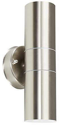 MiniSun | Modern Stainless Steel External Up/Down Security Wall Light | Outdoor Wall Lights, Home Décor & Improvement Essential