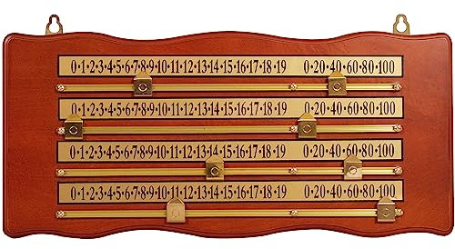 Buffalo Scorebord voor Snooker in klassieke stijl (hout en Messing) geschikt tot 4 spelers.