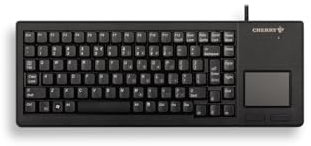 CHERRY G84-5500 XS, Kompakte Tastatur mit Touchpad, Französisches Layout (AZERTY), Kabelgebunden (USB-A Anschluss), Mechanische CHERRY ML Switches, Schwarz