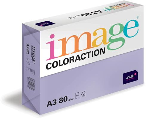 Image Coloraction Tundra - farbiges Kopierpapier - DIN A3, 297 x 420 mm, 80 g/m² - buntes, holzfreies Druckerpapier für Kopierer - 500 Blatt - Lavendel