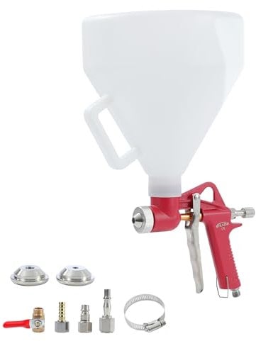 ORAZIO Pistola per Intonaco a Spruzzo 5L 3 Ugelli, Spruzzatore per Pittura Murale Trama Air Hopper Feed Soffitto Parete Render Cartongesso Intonaco Pittura Pneumatico 221471