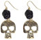 W WIDMANN MILANO Party Fashion 03504 - Ohrringe mit Rose und Totenkopf, Schmuck, Dia de los Muertos, Halloween, Karneval, Mottoparty