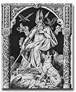 Odin & Geri und Freki Aufkleber Sticker Wölfe Nordische Mythologie 6x7cm#A3900