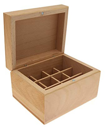 Absolute Aromas Essential Oils Wooden Storage Box – for 12 x 5ml or 10ml Essential Oil or Fragrance Bottles