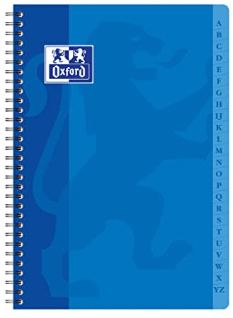 Oxford 100103166 Registerbuch - Doppelspirale, DIN A4 , 180 Seiten kariert (Farblich sortiert)