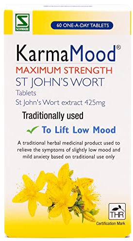 Schwabe KarmaMood Maximum Strength - St John's Wort Extract 425mg - Traditional Herbal Medicinal Product - 60 Tablets