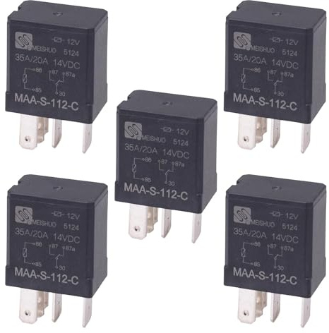 Lot de 5 micro-relais inverseurs pour automobile, 12 V, 30 A, 5 broches