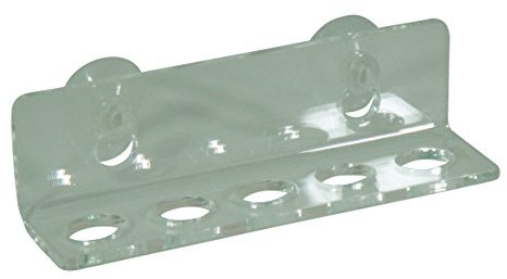 Focus Plastics TOOTHBRUSH 'STICK ON' HOLDER FOR 5 BRUSHES WITH 2 SUCTION CUPS - 10 COLOURS (Clear)