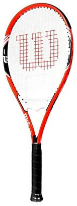 Wilson Tennisschläger Damen/Herren, All Courter, Freizeitspieler, Federer, Größe 3, Rot/ Weiß/ Schwarz