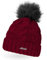 Neverless Damen Strick-Mütze gefüttert mit Fell-Bommel, Kunstfell, Winter-Mütze, Bommelmütze, Coral Unisize